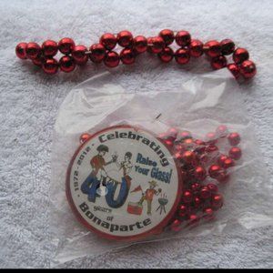 Celebrating 40 Years of Bonaparte 1972 -2012 Raise Your Glass Mardi Gras Beads